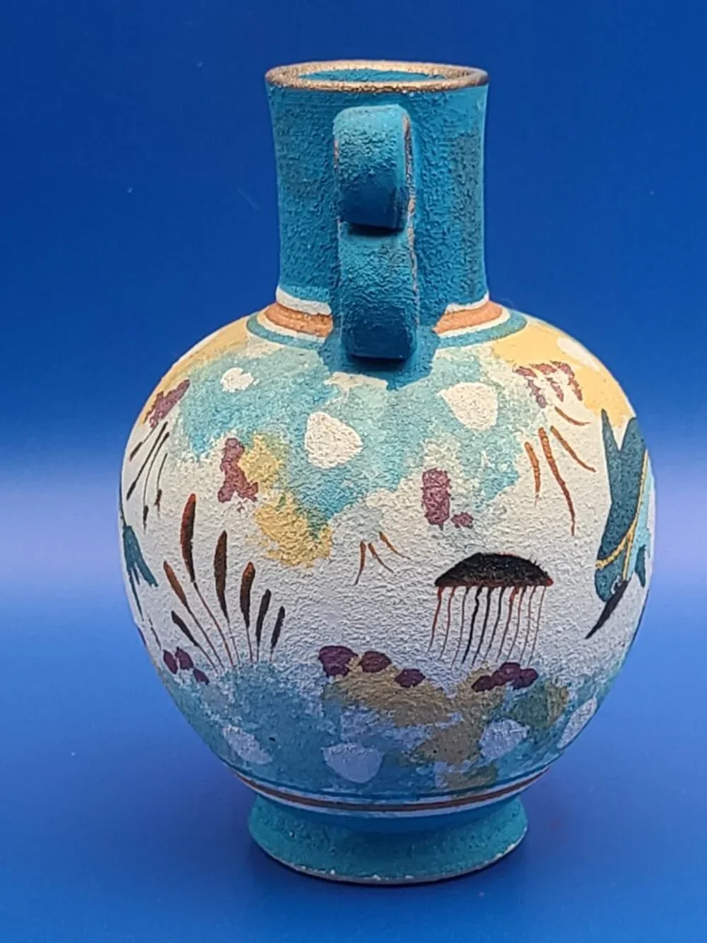 Minoan Greek Pottery Style Modern Dolphin Sea Life Amphora Vase 5